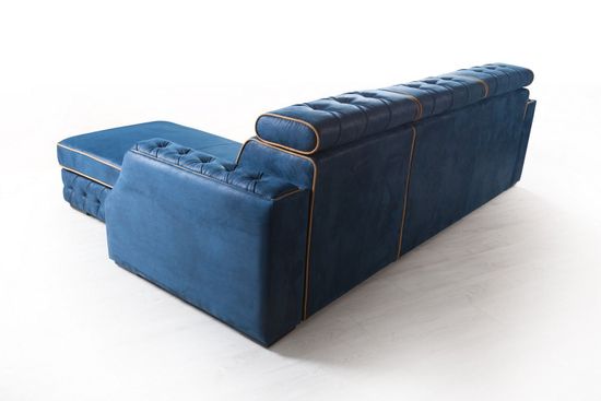 Portofino угловой диван-кровать замша синий