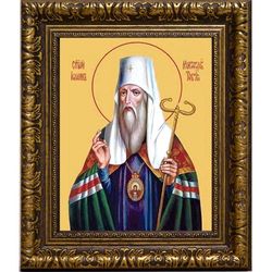 Иоанн Тобольский Святитель митрополит. Икона на холсте.