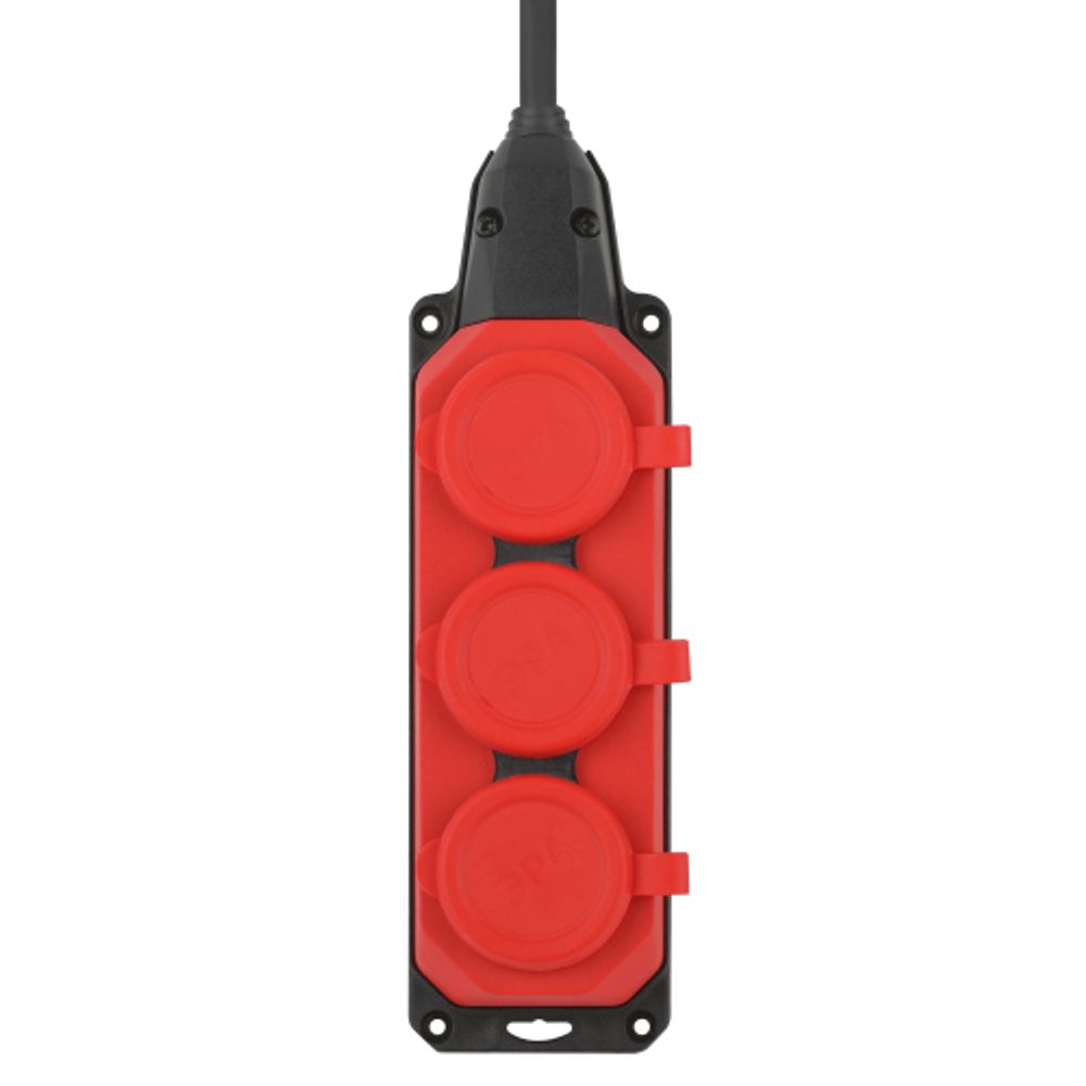 Удлинитель силовой ЭРА UK-3e-3x1,5-5m-IP44(KG) с заземлением 3 розетки каучук 5м КГ 3х1,5мм2 IP44