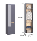 Пенал широкий Стокгольм серый графит/графит глянец (380)