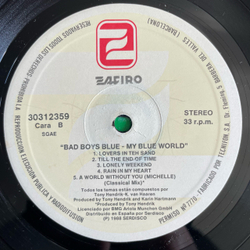 Винтажная виниловая пластинка LP Bad Boys Blue My Blue World (Испания 1988)