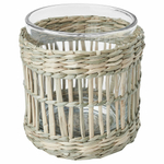 Подсвечник IKEA SLIPPRIG (СЛИППРИГ), Стеклянный с соломенным декором