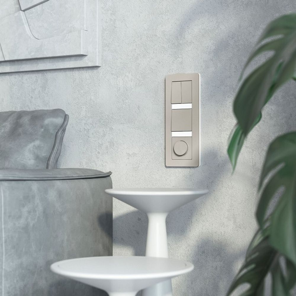 Выключатель проходной двухклавишный без рамки Werkel дымчатый W1222004