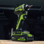 Винтоверт ударный акк. Greenworks ID3170, 24V, б/щет, 0-3200об/мин, 4000 уд/мин, HEX 1/4, 170Нм,2х2Ач,ЗУ,кор (3804907CUС)