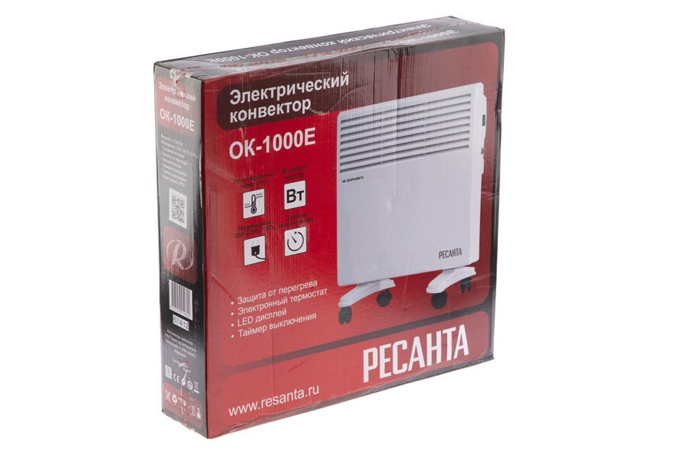 Конвектор РЕСАНТА 67/4/12 GK-1000E LED 500Вт/1000Вт 2 режима,