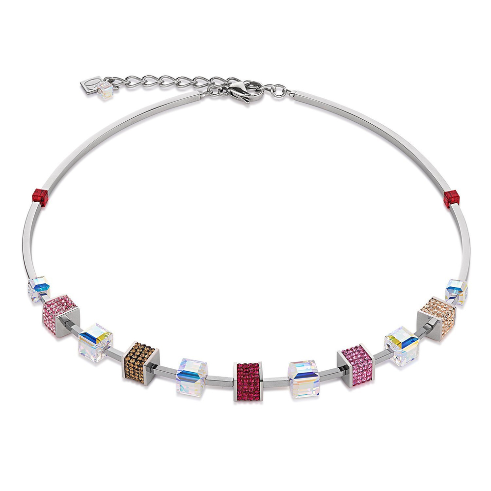 Колье Coeur de Lion 4906/10-0319 цвет мультиколор, красный, розовый, бежевый, золотой, прозрачный