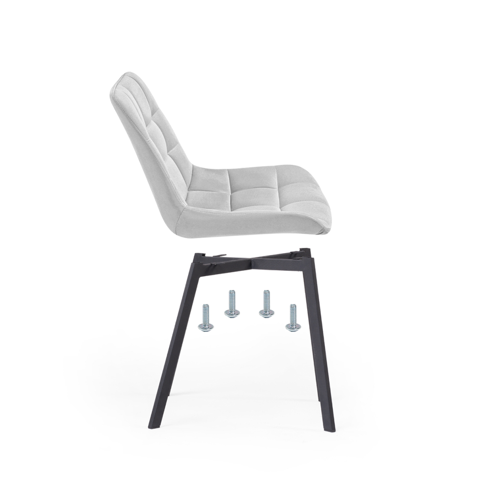 Стул на металлокаркасе Woodville Стронг 4 шт светло-серый, черный, ножки черные