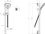Душевой комплект LAPARET (лейка + шланг) 3 режима N2841002LPT