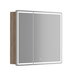 Зеркальный шкаф для ванной комнаты Sancos Mirror 890x150х740 мм, с LED подсветкой, цвет дуб галифакс натуральный, арт. MI90EG