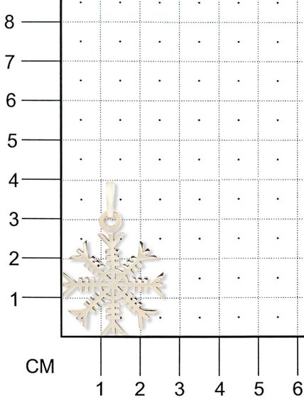 Изображение кулона агисхьяльм Фафнира из мельхиора на размерной сетке.