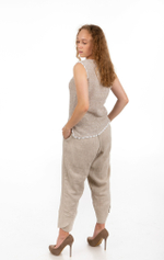 Бриджи льняные с манжетом (серые)