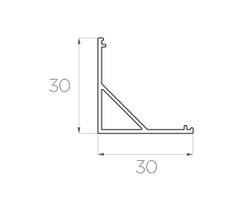 Профиль угловой алюминиевый LC-LPU-3030-2 Anod