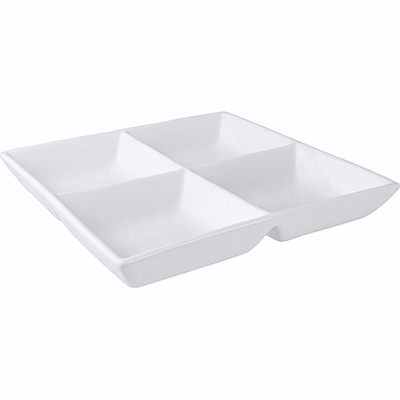 Менажница «Кунстверк» 4 секции квадратная;фарфор;,H=45,L=295,B=295мм;белый (Цвет: белый)