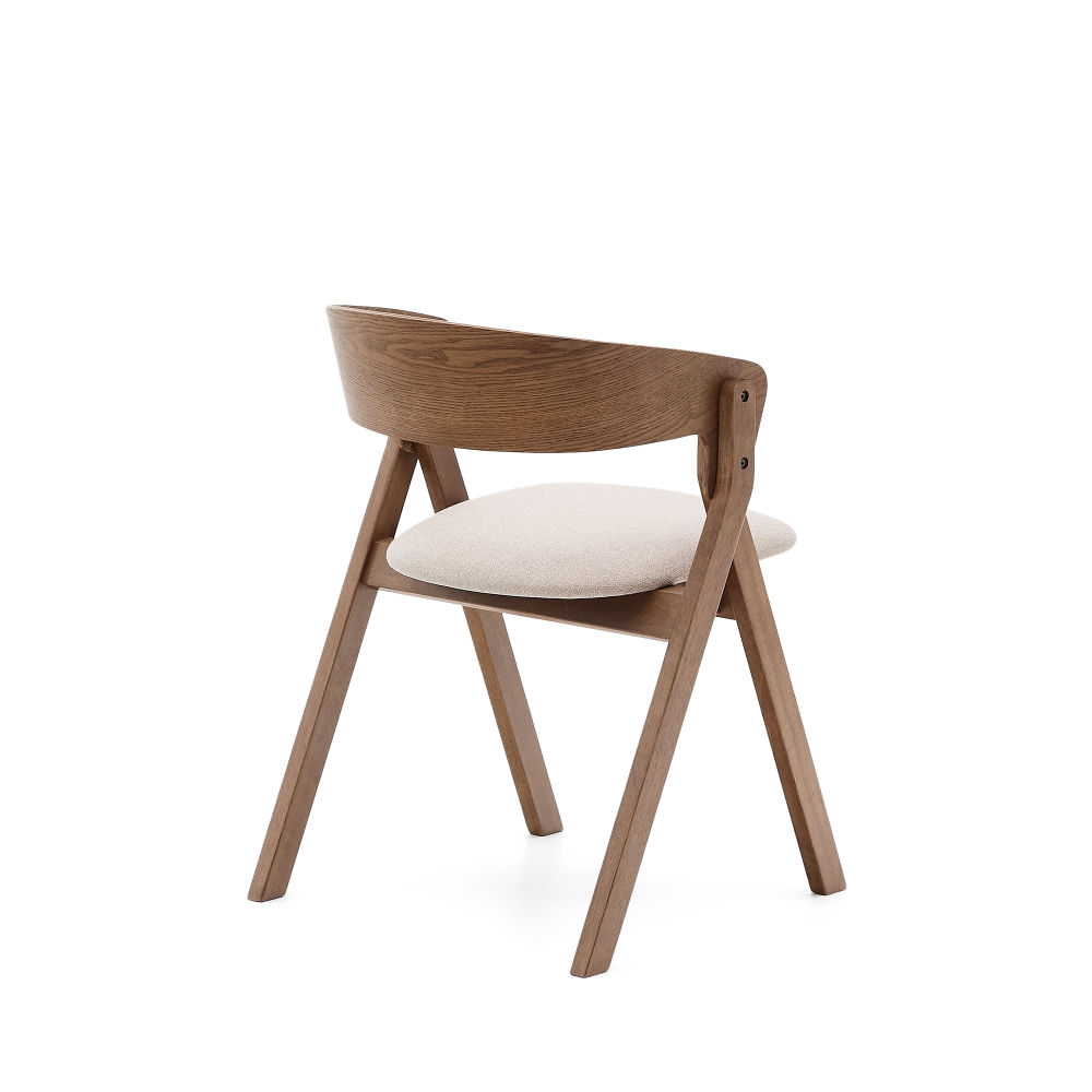 Стул Godia из дерева в цвете венге и бежевого шенилла