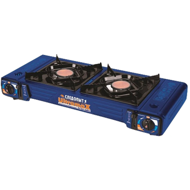 Газ. плита Следопыт PF-GST-DM02 UltraMAX Двойная с Переходником 2х1.7кВт 110г/ч 2.40кг Синяя