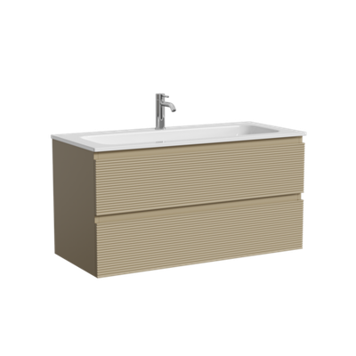 Тумба подвесная SANCOS Folk 995х445х500, c двумя ящиками оснащенными доводчиками, Капучино, арт.FL100CP