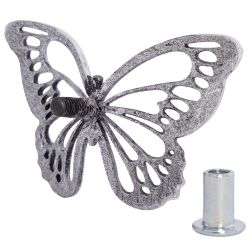 Ручка мебельная Бабочки 90 Античное серебро