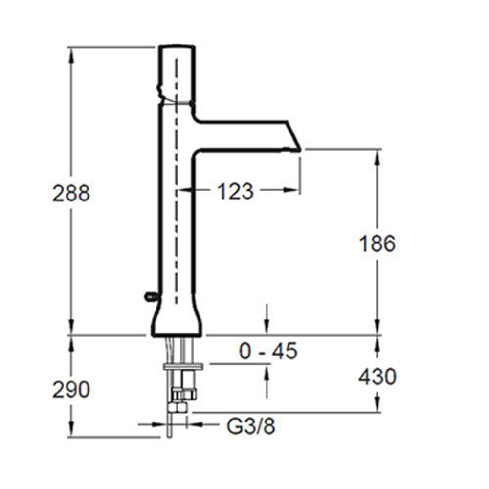 Смеситель для раковины высокий Jacob Delafon Toobi E8960-CP схема