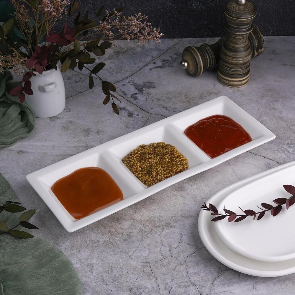 Менажница 30,8*11 см h2,5 см 3 отделения белая фарфор NEW P.L. Proff Cuisine [6]