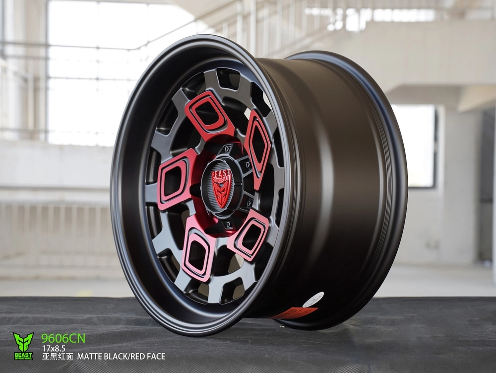Диск колёсный BEAST OFFROAD 9606CN R17 8,5 ET0 Matte Black W Red Face