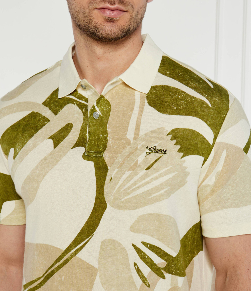 Поло SLUB AOP GUESS - зеленый(M4GP03 KC601)