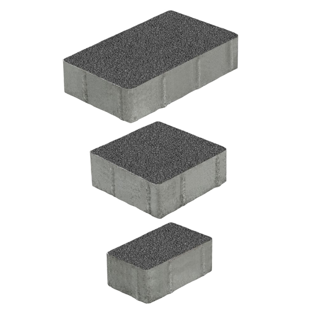 Тротуарная плитка СТАРЫЙ ГОРОД - Гранит Серый, комплект из 3 видов плит