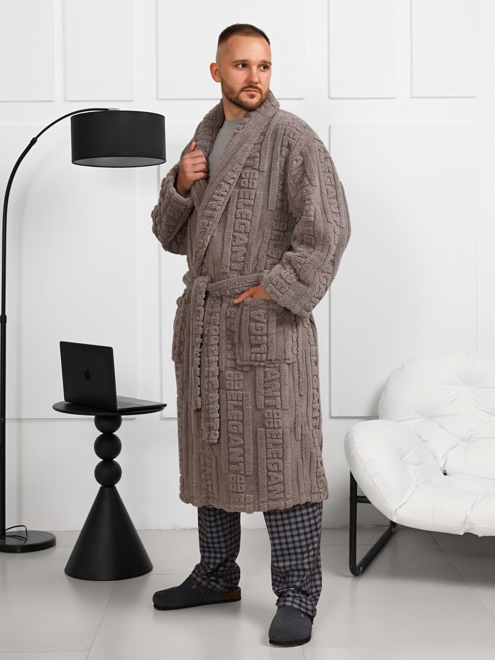 Халат мужской Идеал-3 Виотекс СЕРЫЙ