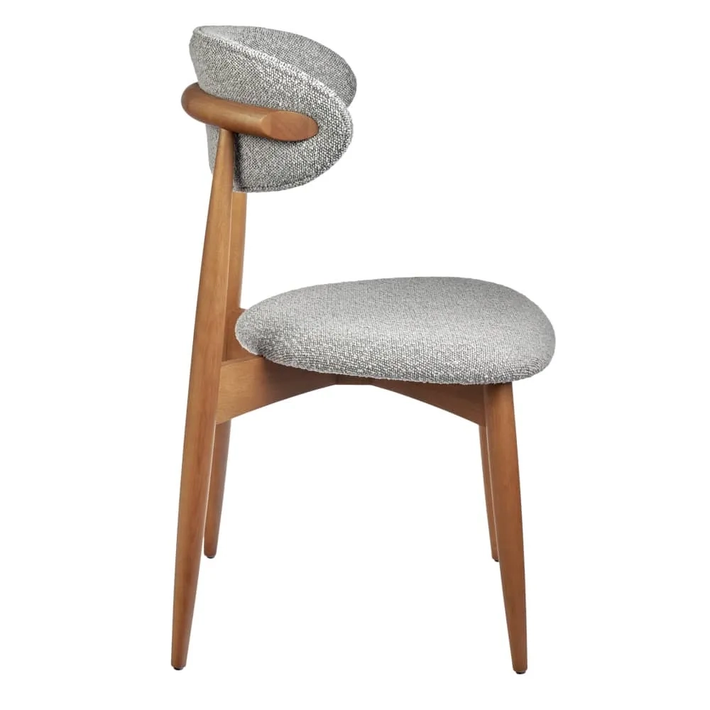 Стул Bradex Home Lucas светло-серый букле с ножками цвета орех