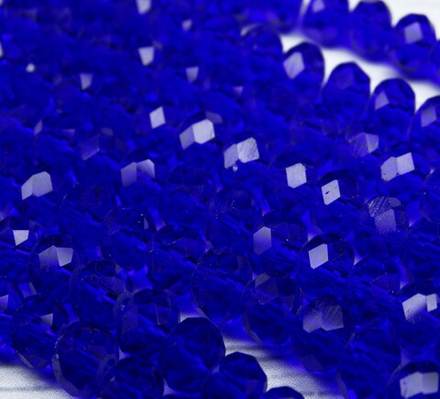 БП019НН46 Хрустальные бусины "рондель", цвет: синий прозрачный, 4х6 мм, кол-во: 58-60 шт.