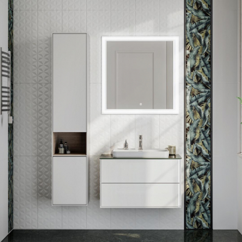 Пенал подвесной Kerama Marazzi Plaza Modern белый с бежевым 35х32х170 см