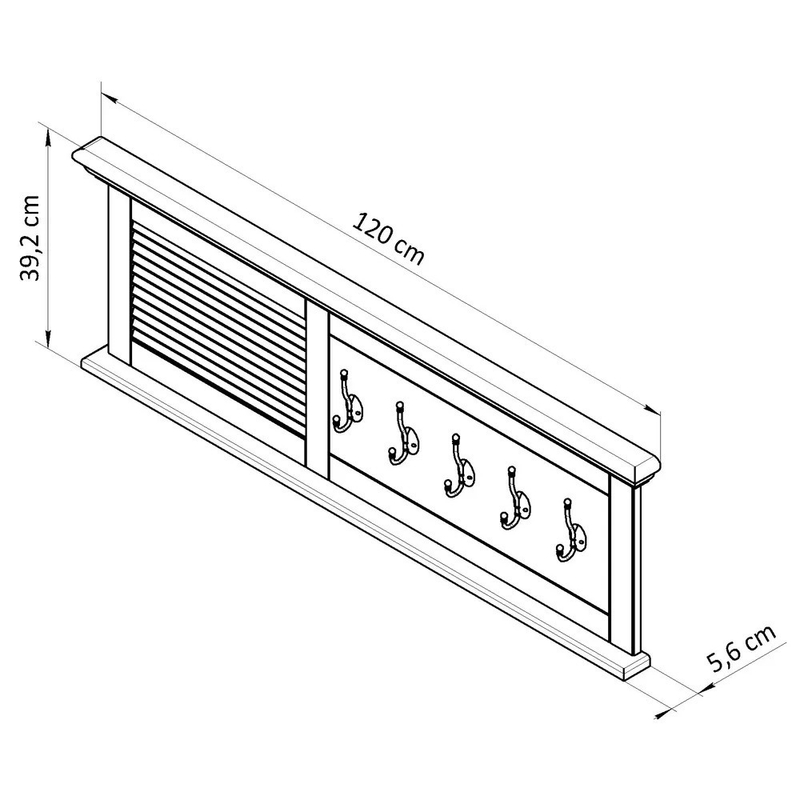 Вешалка для одежды Асти, вешалка в прихожую из МДФ и натурального дуба