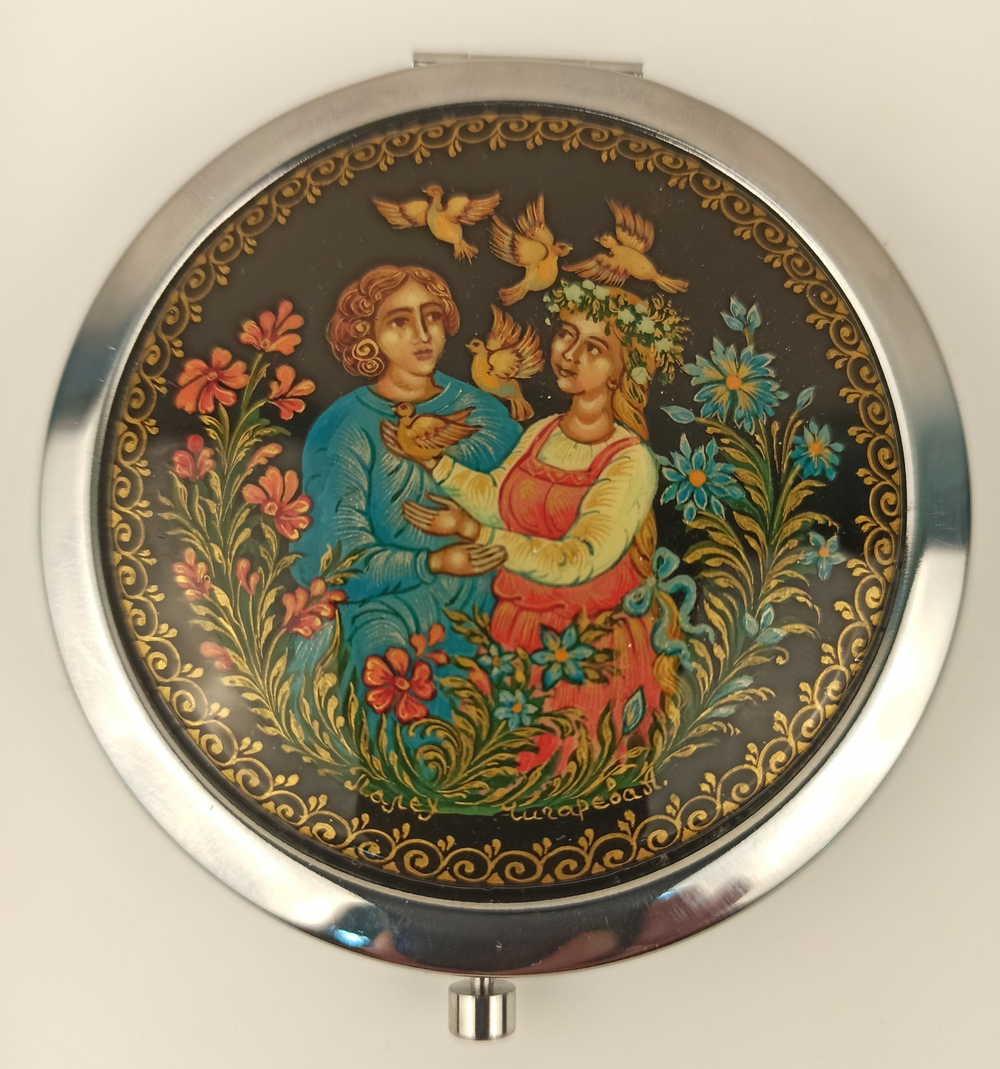 Ручное зеркало "Парочка" №3  (худ. роспись)