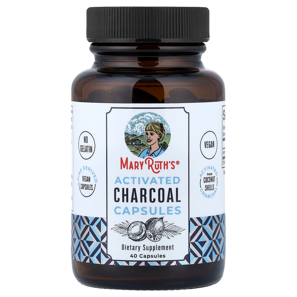 MaryRuth's, Капсулы с активированным углем, 40 капсул (475 мг на капсулу)