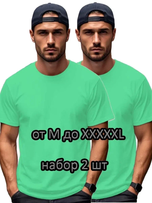 Футболка Взрослая.Премиум однотонная.Набор 2 шт