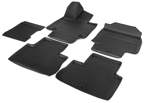 Коврики в салон автомобиля Rival для Toyota RAV 4 XA50 (АКПП, CVT) 2019-н.в., полиуретан, с крепежом, 5 частей, 15706004