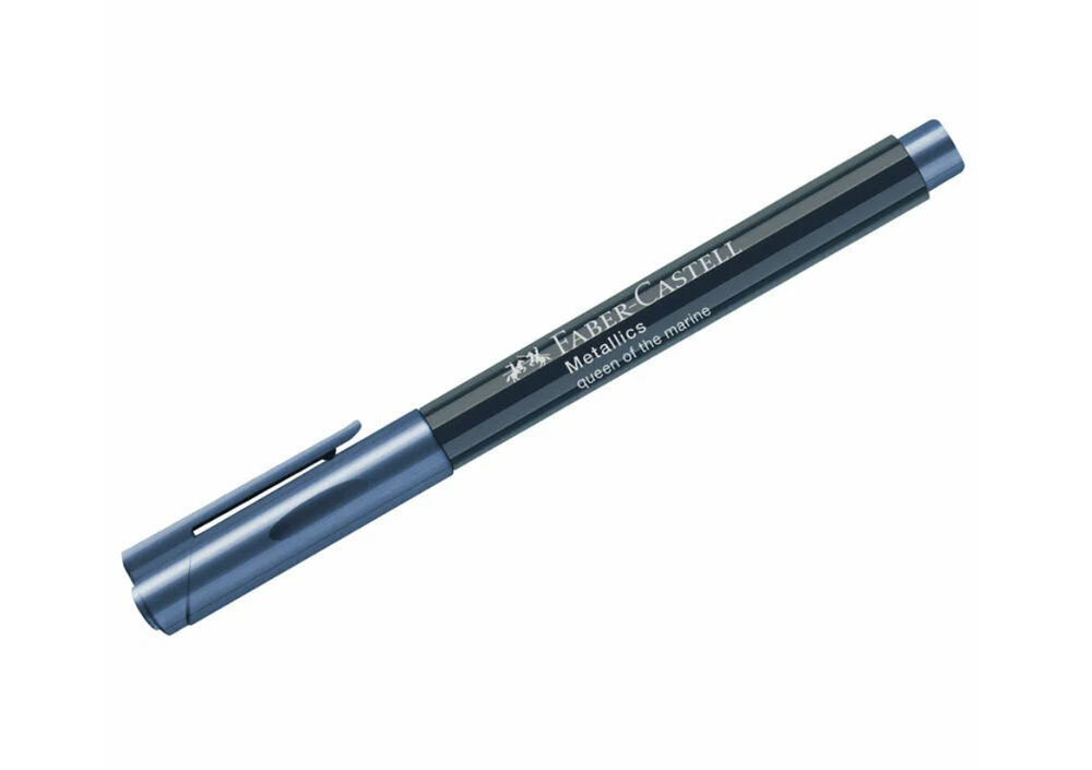 Маркер для декорирования Faber-Castell "Metallics", темно синий металлик, пулевидный, 1,5мм 2 шт