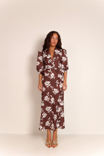 Платье с баской миди