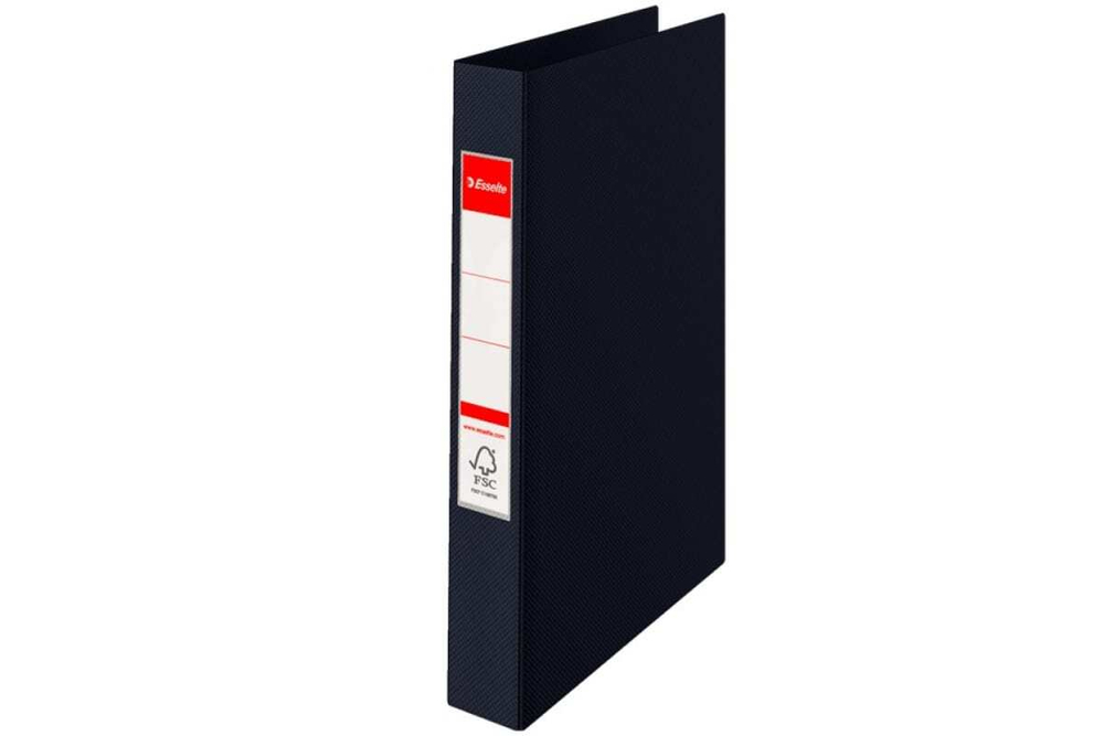 Папка на 2-х кольцах Esselte Standard 14450 A4 картон/ПВХ кор.35мм черный 14454