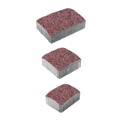 Тротуарная плитка УРИКО, комплект из 3 видов плит, Гранит+ Красный с черным