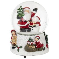 GAEM Фигурка декоративная "Дед Мороз" в стекл шаре (свет, муз, вьюга, 3хAAA), L12 W11 H14 см