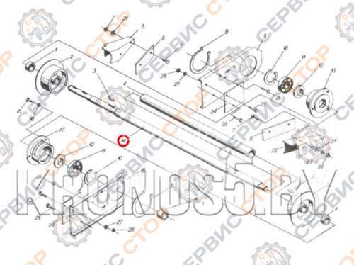 Вал нижний ботвоудалителя Anna