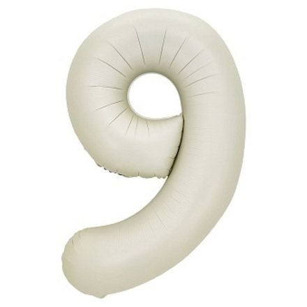 К Цифра 9 Белый песок Сатин 32''/81 см.