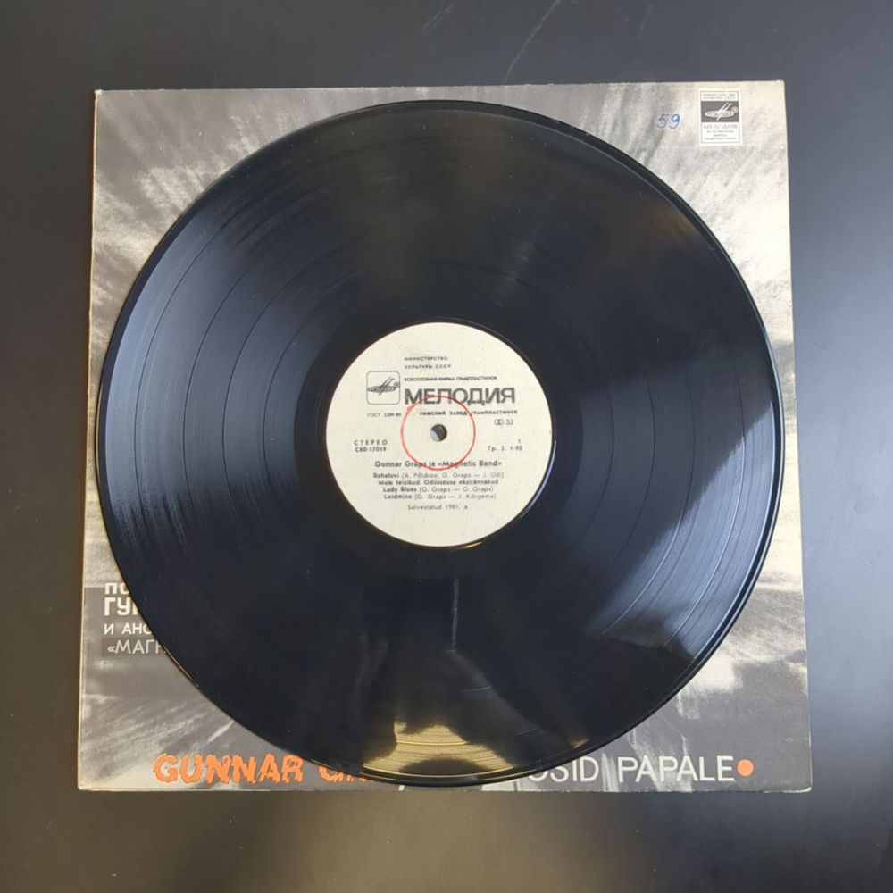 LP Gunnar Graps Magnetic Band Roosid Papale / Гуннар Грапс и ансамбль Магнетик Бенд . Виниловая пластинка 12 дюймов. Мелодия СССР 1982 год.