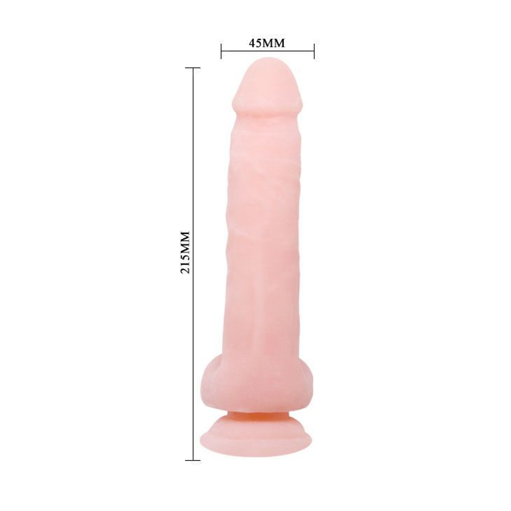 Фаллоимитатор Baile Super Dildo с мошонкой и присоской, 21,5 см