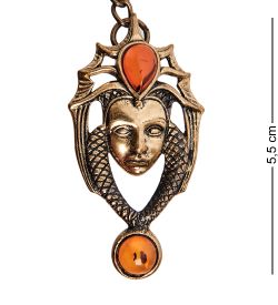 AM-2869 Брелок «Снежная Королева» (латунь, янтарь)