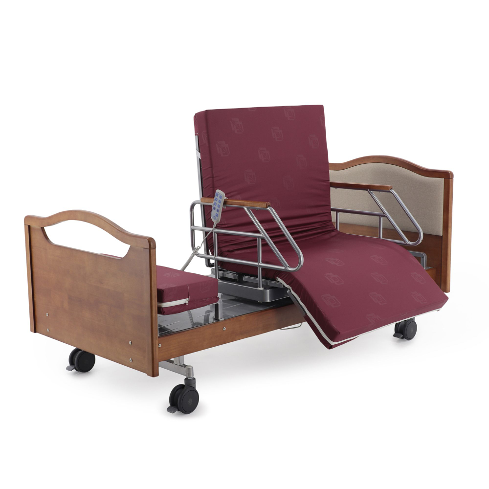 Кровать электрическая MED-MOS DB-2B с поворотным креслом в правую сторону (коричневый)