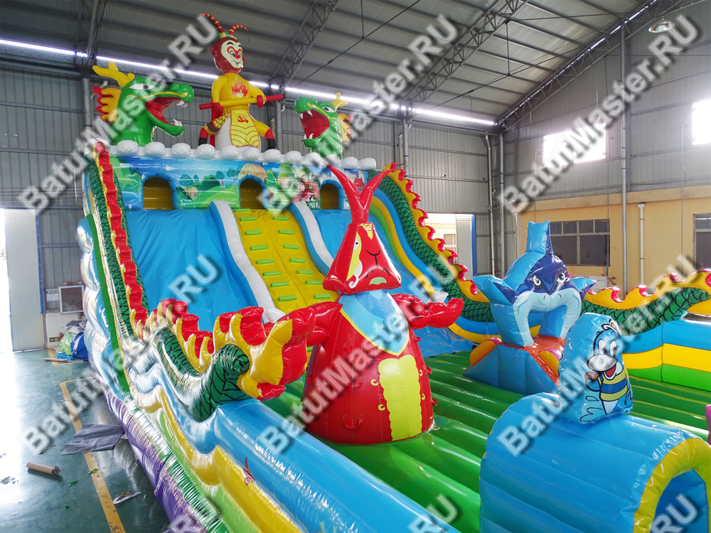 Коммерческий надувной батут "Затерянный остров" 14*7*7 м