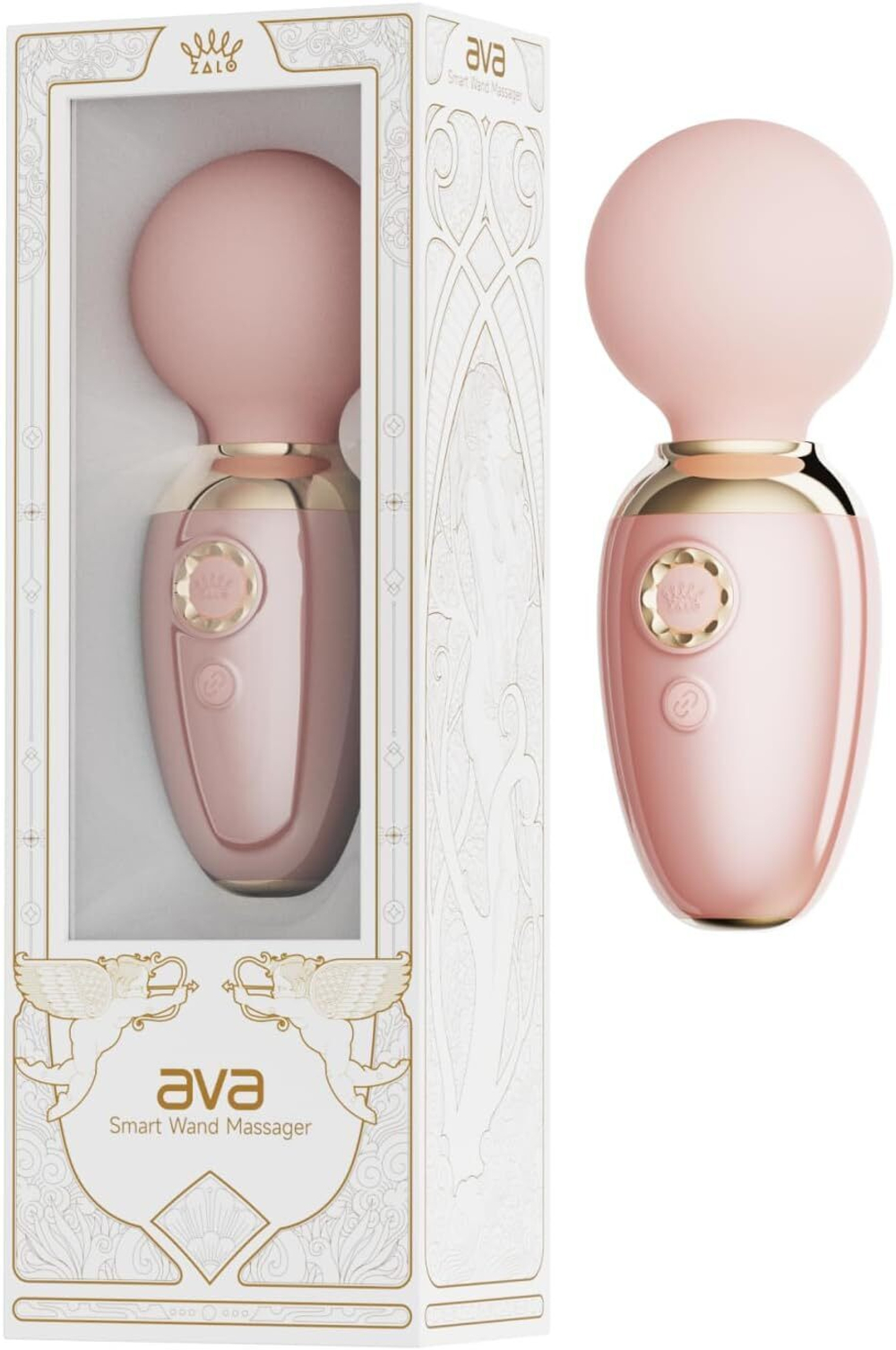 Нежно-розовый мини-вибратор с функцией нагрева Ava (Цвет: нежно-розовый)