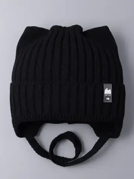 Шапка для девочки с ушками осенняя