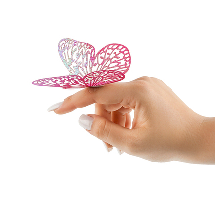 Наклейки Нежные бабочки Фуксия Голография